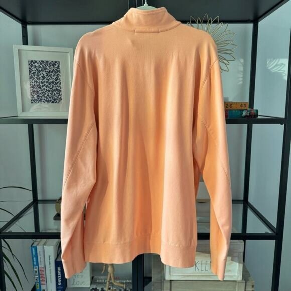 B. Draddy Russel Peach Long Sleeves Slash Pockets 1/4 Zip Pullover Men’s Size XL - Picture 2 of 8